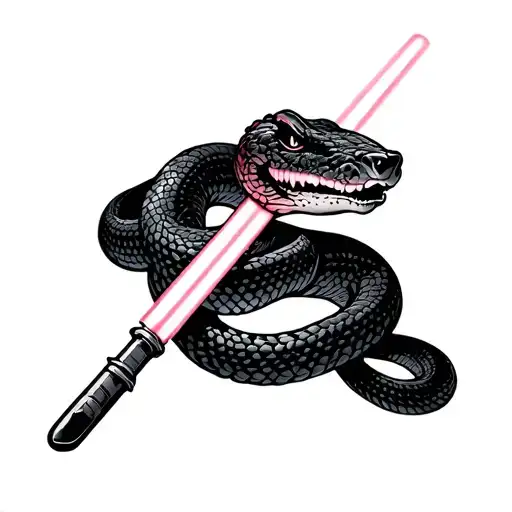 Snake Wrapped With Lightsaber