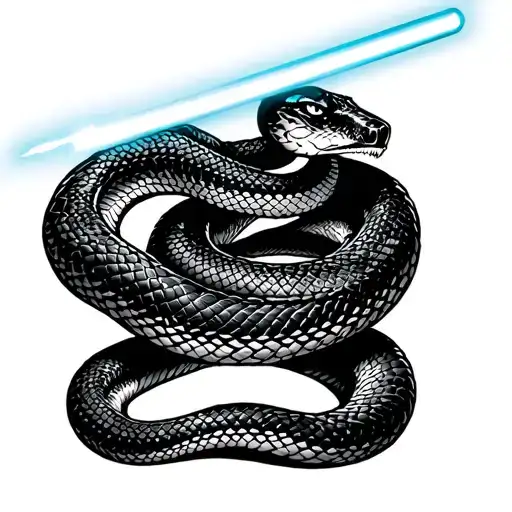 Snake Wrapped With Kylo Ren Light Saber