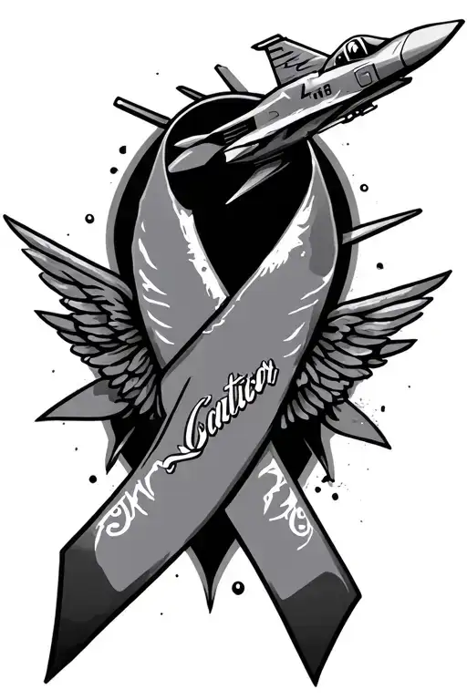 F-16 And Cancer Ribbon