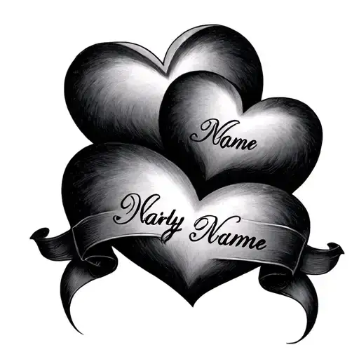 Hearts With Names Written