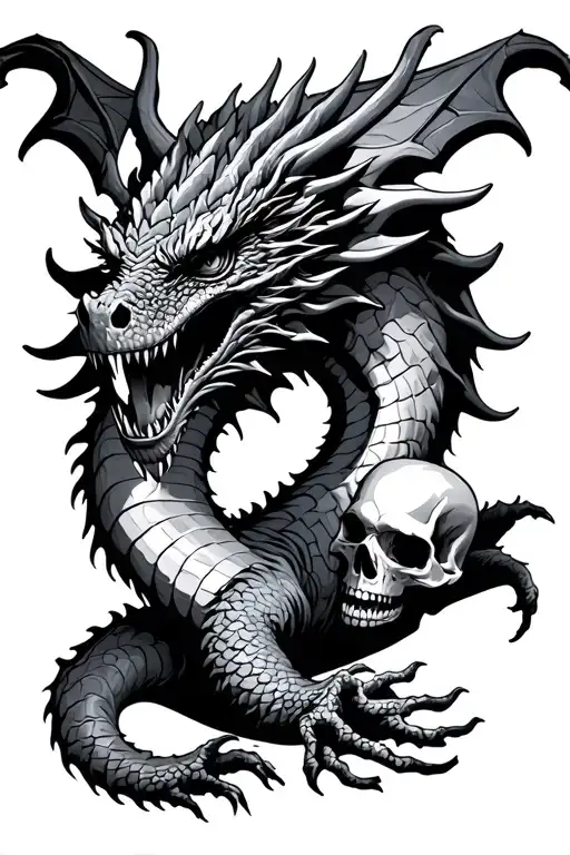 Dragon And Skulls Gory