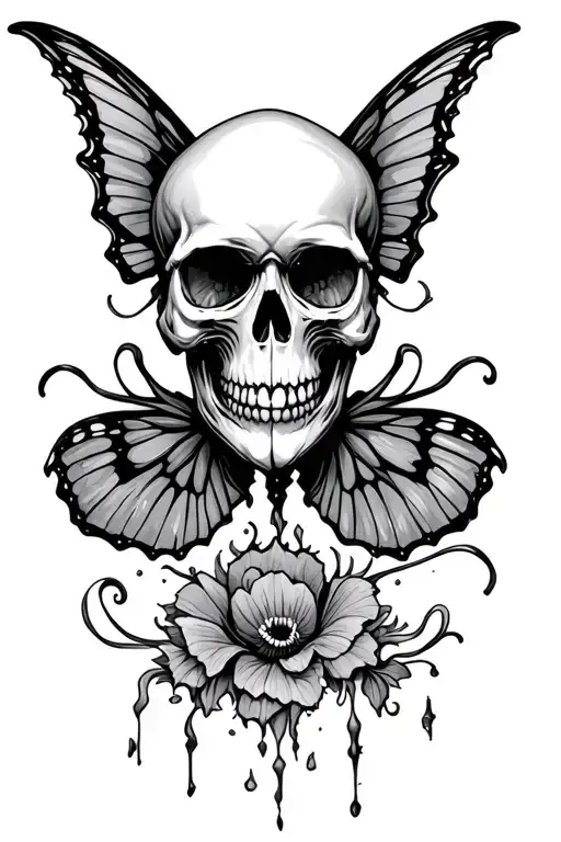Skull Butter Fly