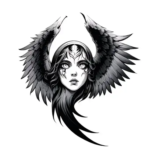 Seraphim Wings With A Lot Of Eyes And Mic Tattoo Combination Tattoo Design