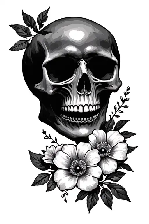 Skull And Flowers