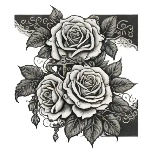 Rosses Around Rosary On Wrist