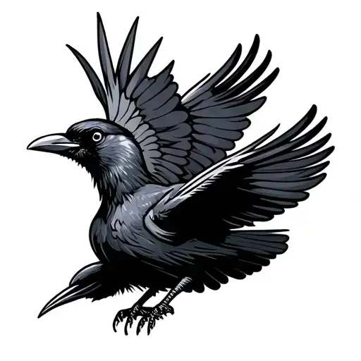 Cartoon Crow Flying