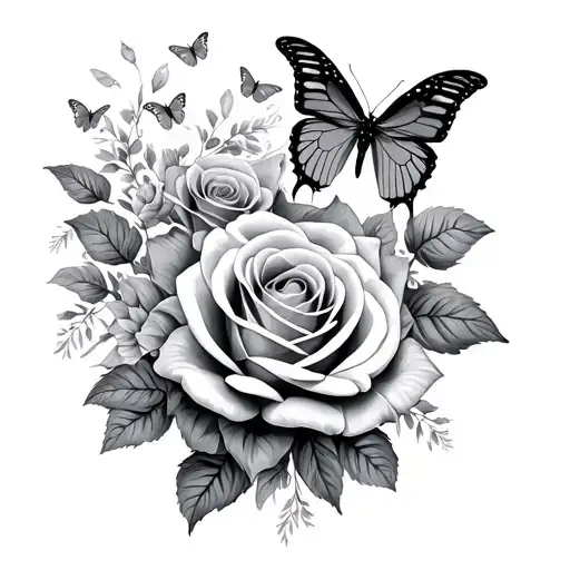 Butterflies And Roses