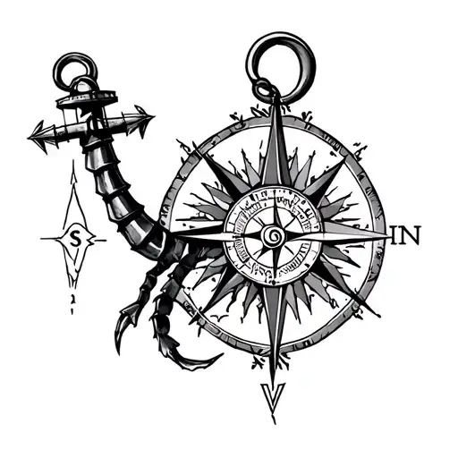 Lighthouse Compass Scorpion Anchor Map