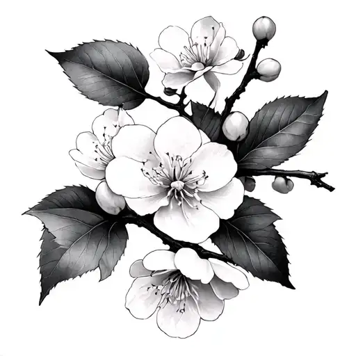 Blossom Cherry Blossom Branch Intertwined Full Arm