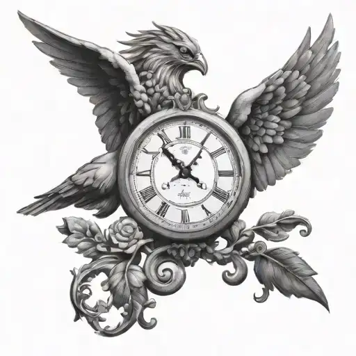 Greek Kronos Behind Clock Face