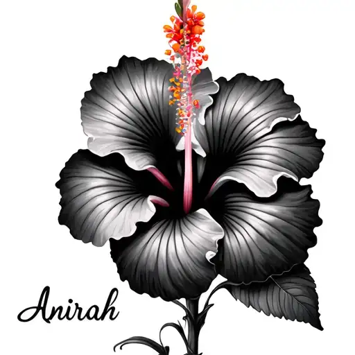 Hibiscus Flower With The Name Anirah