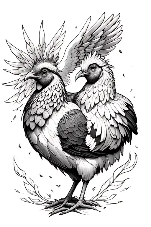 Hen With Heaven Symbols Intertwined Representing Your Love