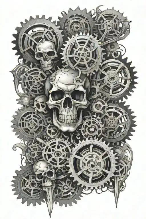 Gears And Skulls Full Sleeve