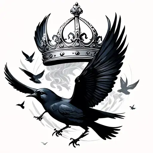 Crown Birds Flying Away