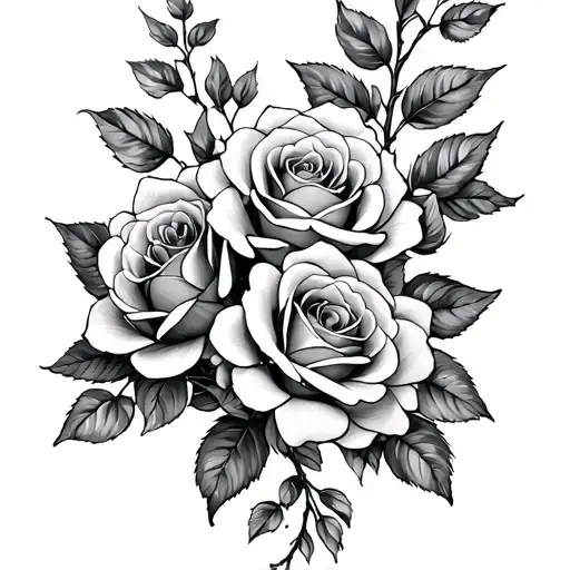 Tabatha Lace Roses Tree Branch