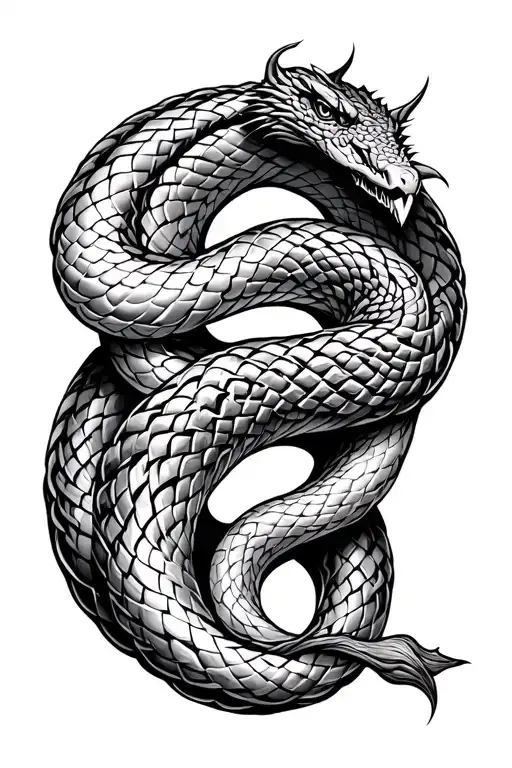 Oroboros Snake In The Shape Of A Celtic Knot Intertwined