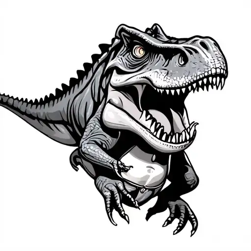 T-rex On A Choper In Bikini Bottom New Skool Style