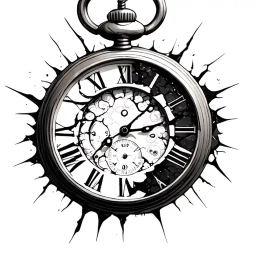 Shattered Pocket Watch Face