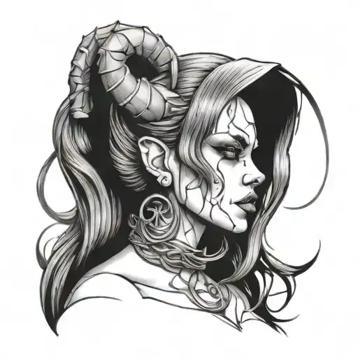 Sketchy Demon Girl Side Profile