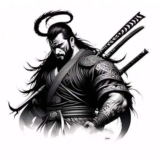 Bushido Warrior With Tribal Inspired Design