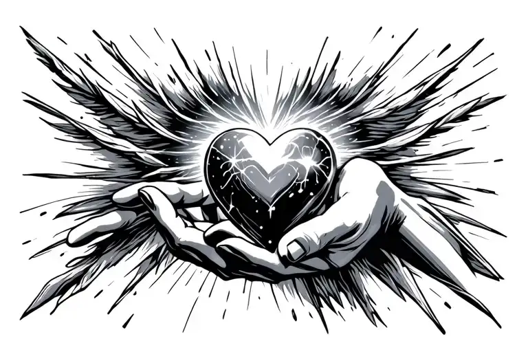 Hand Holding A Heart Which Is Glowing