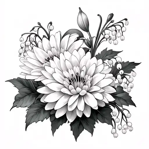 Chrysanthemum And Lily Of The Valley