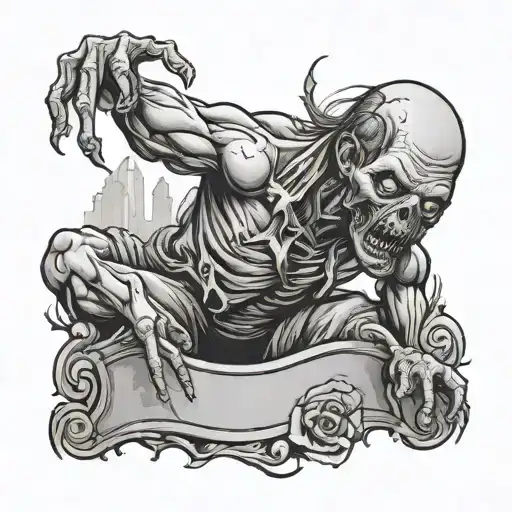 Zombie Crawling Out Of Grave