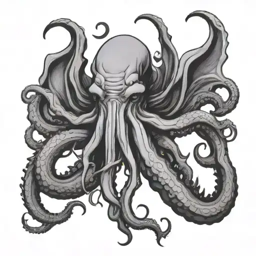 Cthulhu Black And White