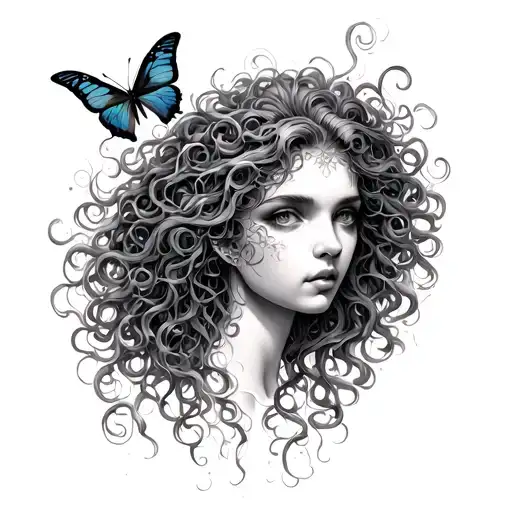 Medusa And Butterflies