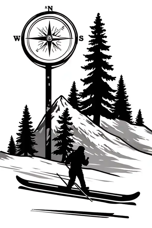 Mountains Skiing Compass Birthday Dates Trees Forest Chairlift