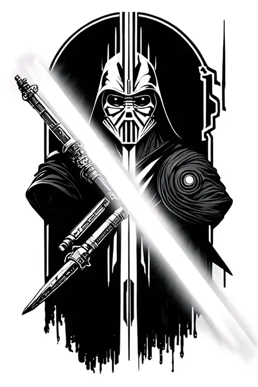 A Combination Of The Jedi And Sith Symbols