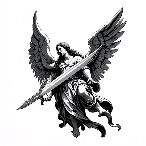 Guardian Angel Holding A Sword