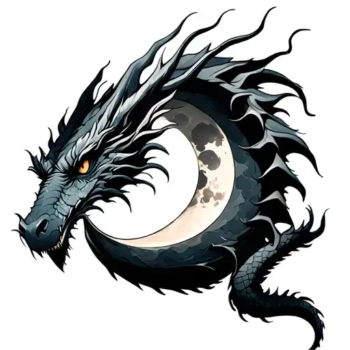 Dragon And Moon
