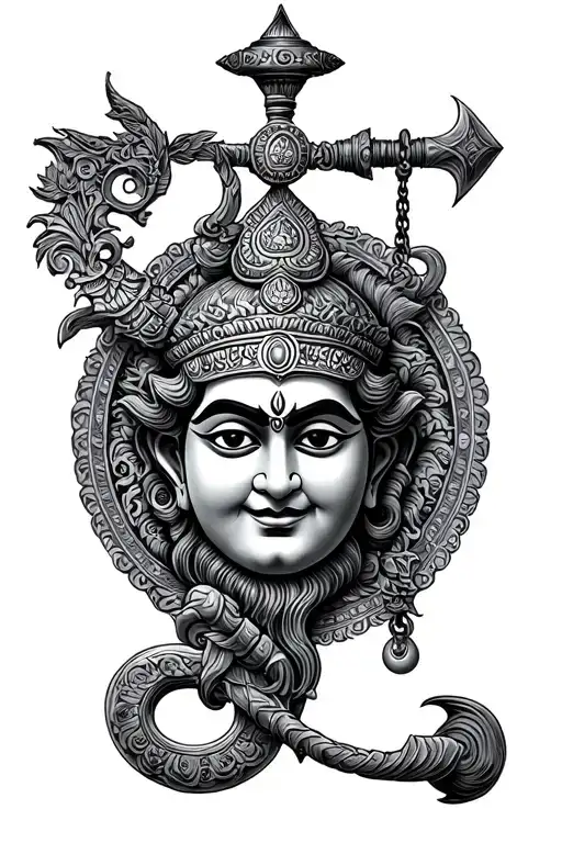 Renaissance Inspired Om And Hanuman's Mace Hanging