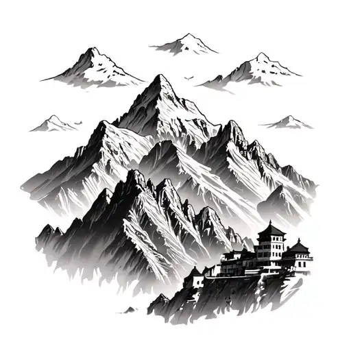 Mountains And Kedarnath Temple