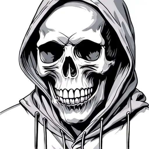 Skull Wearing Hoodie