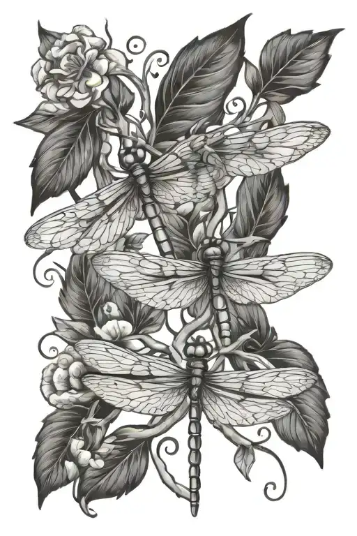 Dragonflies Vines Wrapped