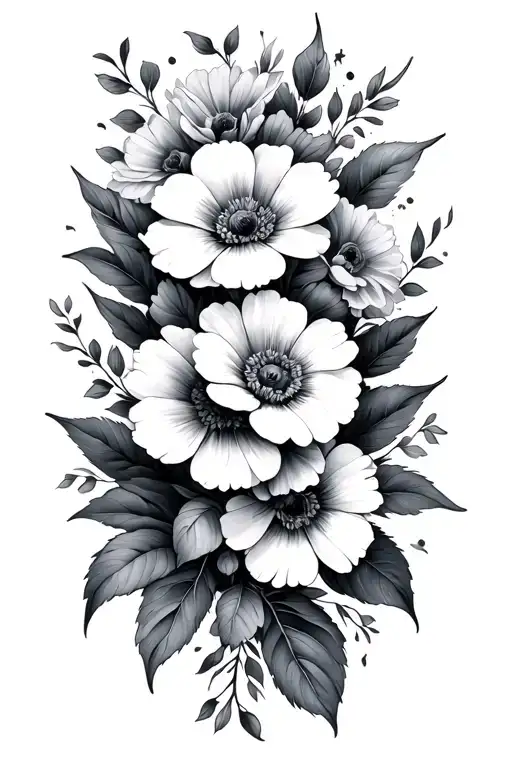 Family Birth Flowers Intertwined