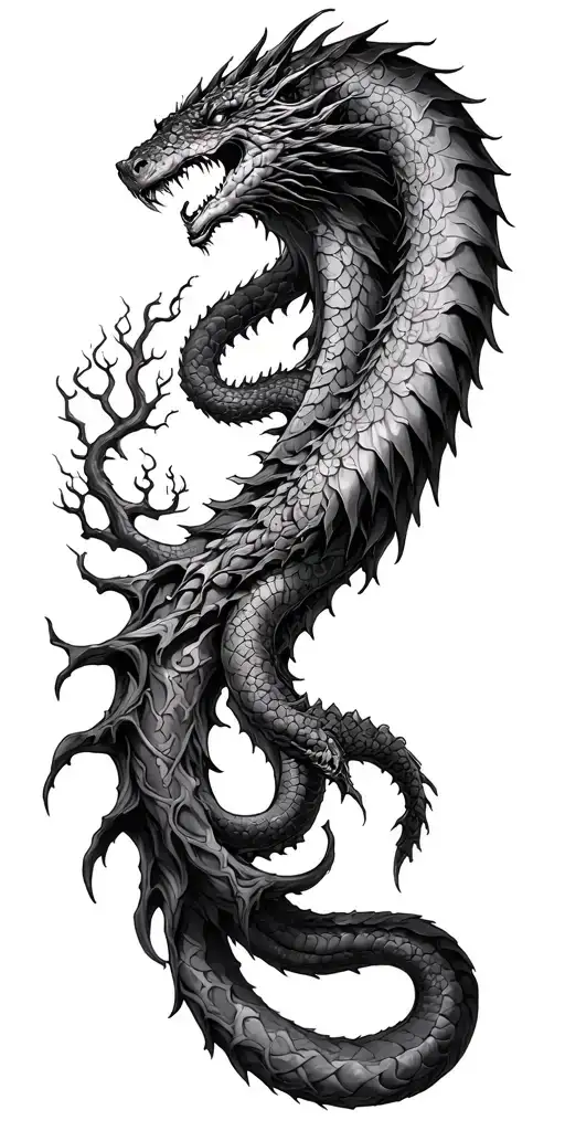 Jormungandr With Ygdrasil Full Sleeve