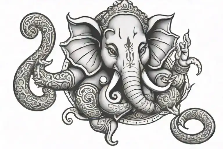 Lord Ganesha With Scorpion And Rat