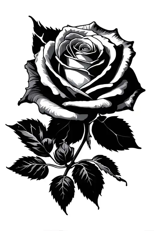 Rose And Lightning Only Black