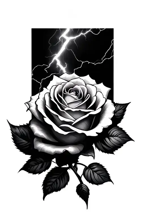 Only Rose And Lightning Black