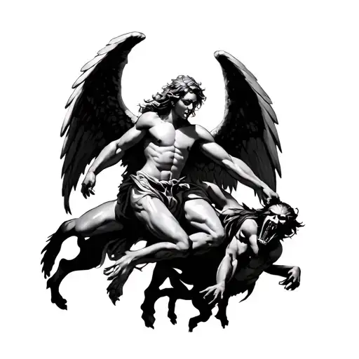 Angel Fighting Demons