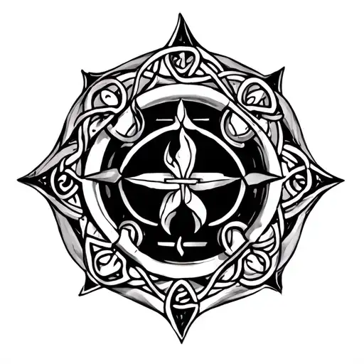 Mix Of Cuban And Celtic Heritage Symbol Hidden