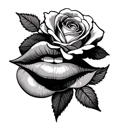 Vesticia Text With A Rose And A Kiss