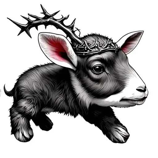 Baby Lamb With A Thorn Crown