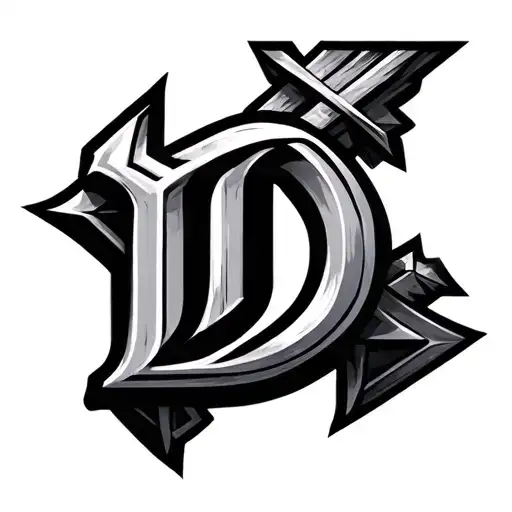 Letter D Woth Arrow Design
