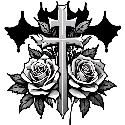 Cross And Roses