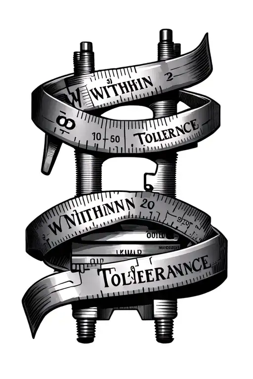 Micrometer And Caliper Laid On Top With A Ribbon That Says Within Tolerance