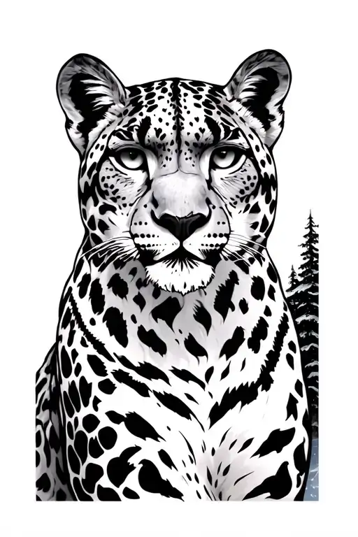 Snow Leopard In The Mountains